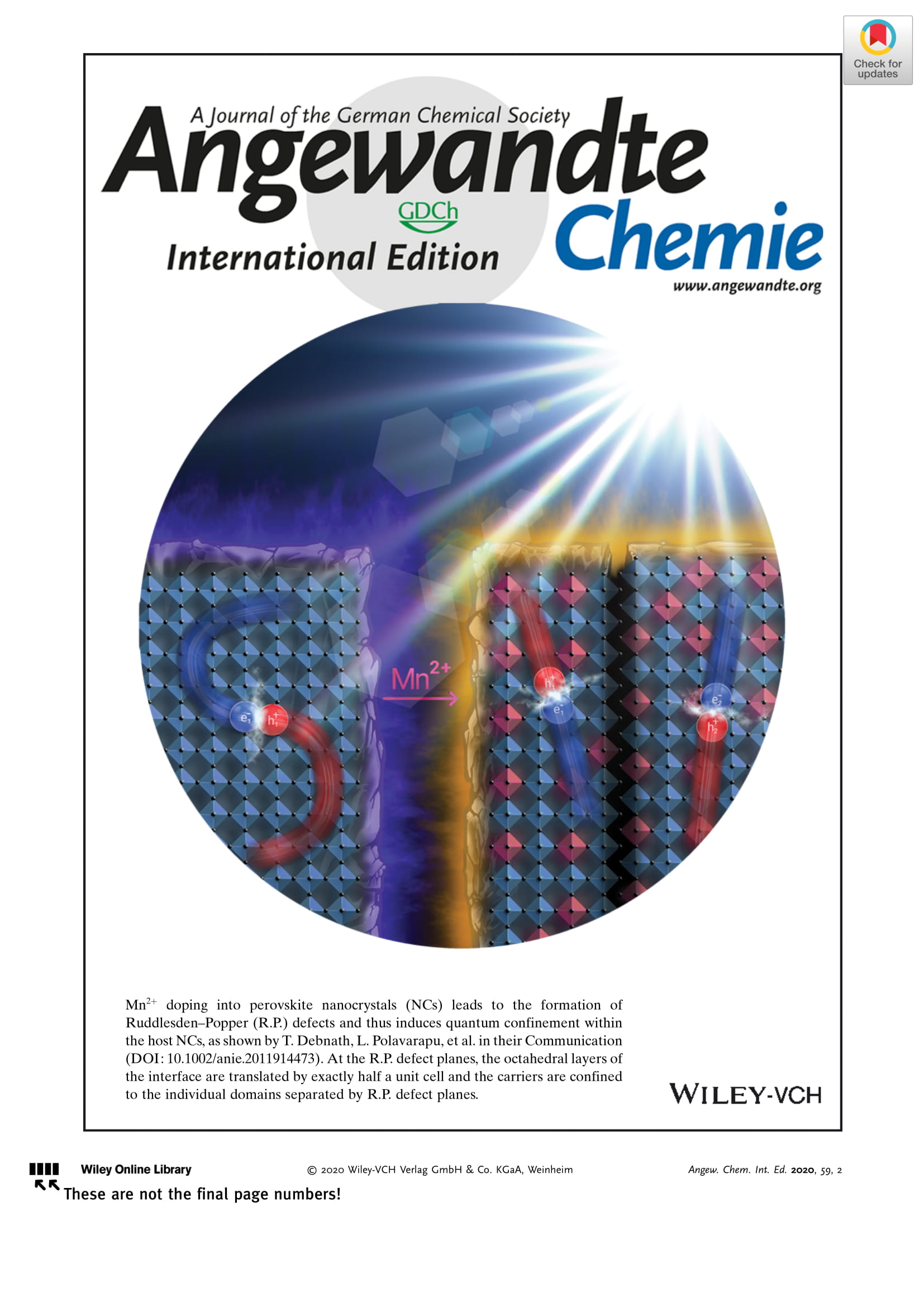 New cover image in Angewandte Chemie International Edition